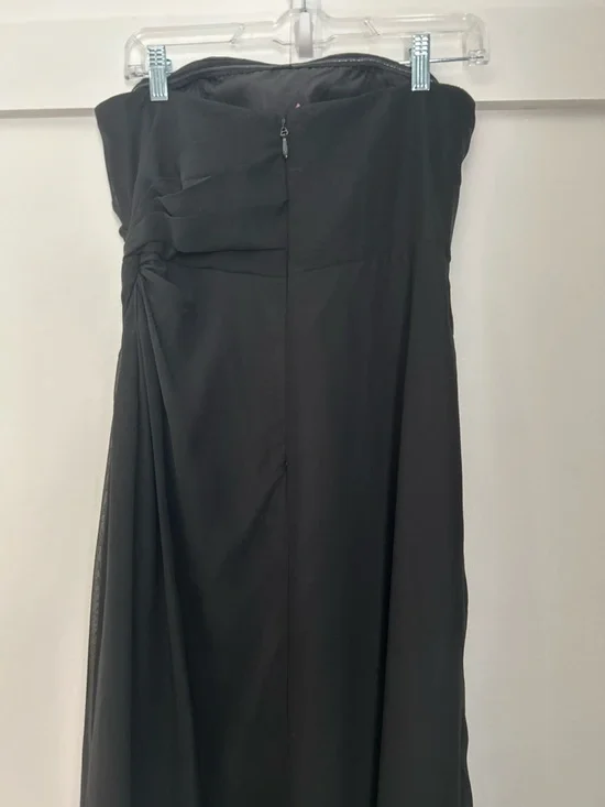 Azazie Black Sheath Strapless Chiffon Convertible Dress A6 - Picture 7 of 16